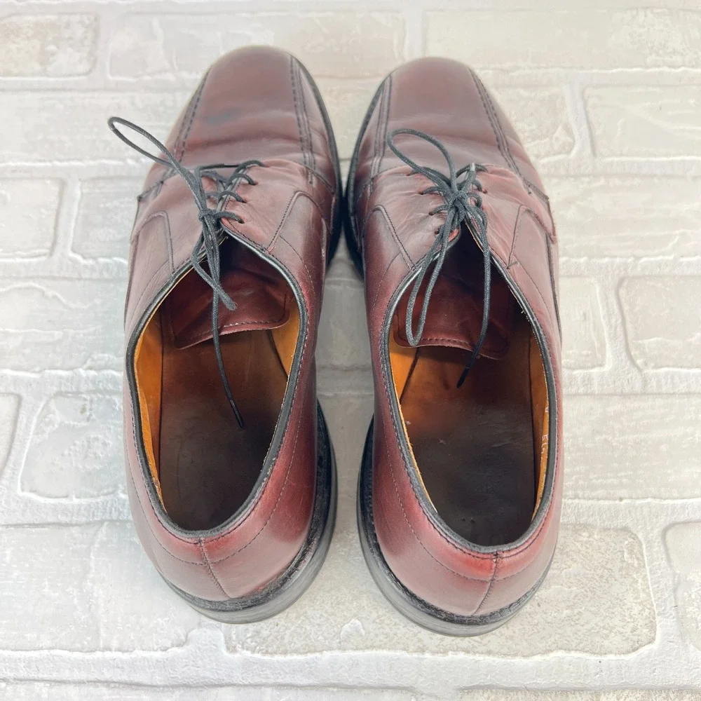Allen Edmonds Hillcrest Oxford Shoes Mens 10 D Burgundy Leather Bicycle Toe 5974